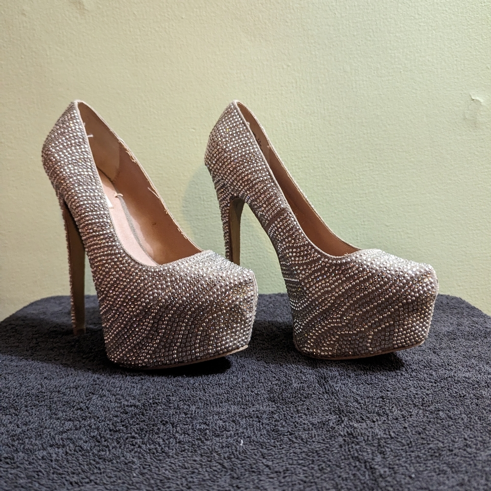 Steve Madden rhinestone pumps